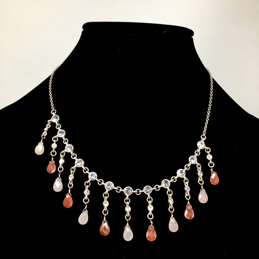 JLO Dangle Silver Tone Necklace